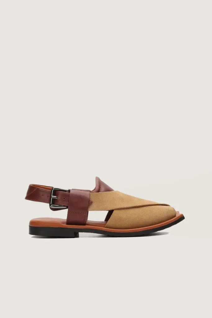 Montagu Peshawari Chappals – Camel and Brown – view 3