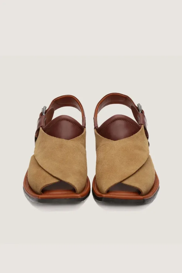 Montagu Peshawari Chappals – Camel and Brown – view 4