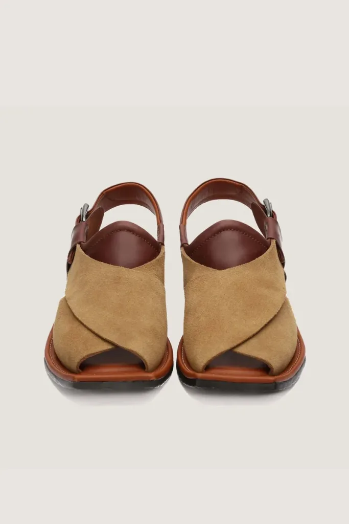 Montagu Peshawari Chappals – Camel and Brown – view 4