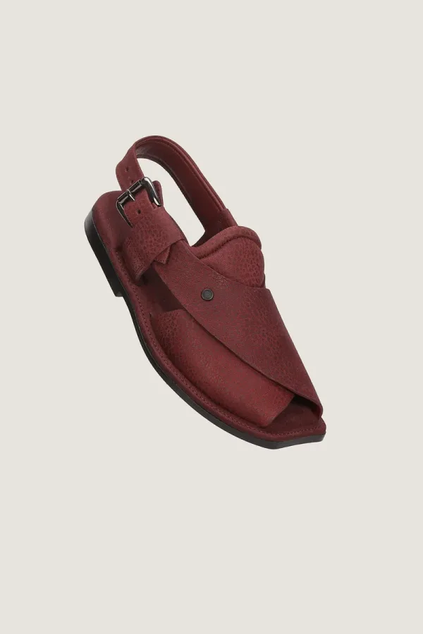 Orchard Peshawari Chappals – Burgundy – view 1