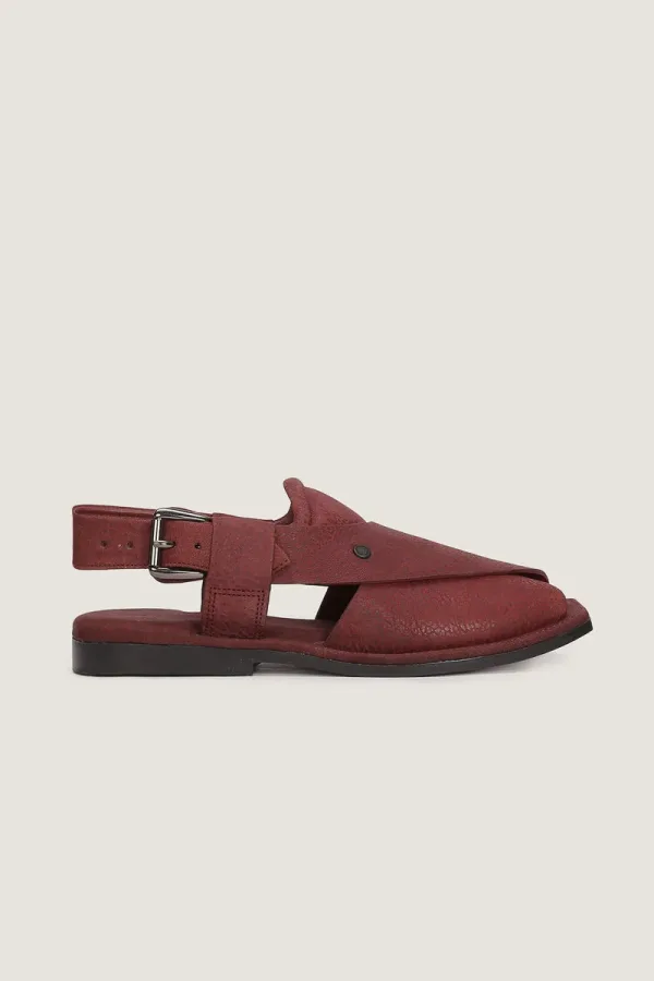 Orchard Peshawari Chappals – Burgundy – view 3