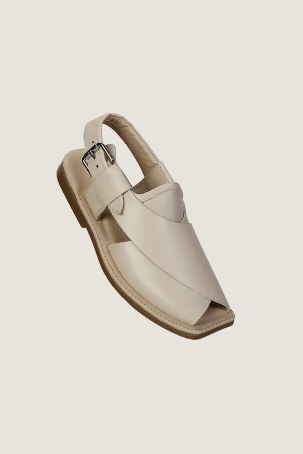 Orchard Peshawari Chappals – White – view 1