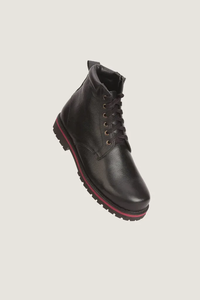 Piccadilly Zip Lace-Up Leather Boots – Black – view 1