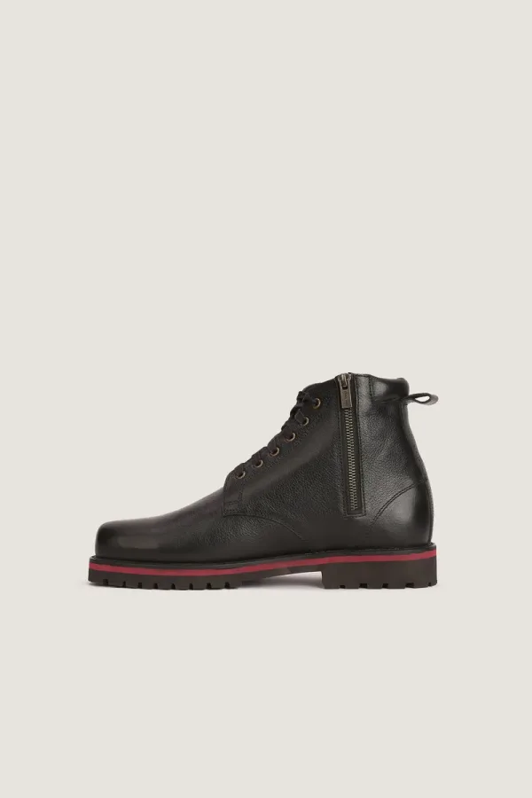 Piccadilly Zip Lace-Up Leather Boots – Black – view 3