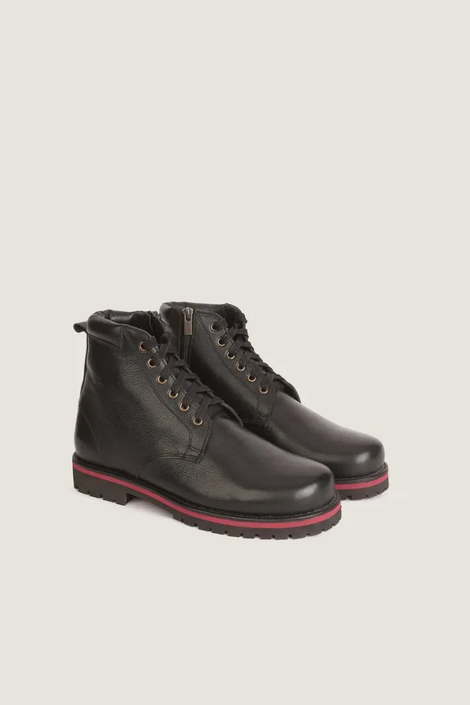 Piccadilly Zip Lace-Up Leather Boots – Black – view 4