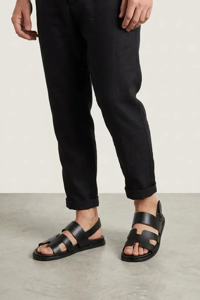 Poland Leather Sandals – Black – view 1