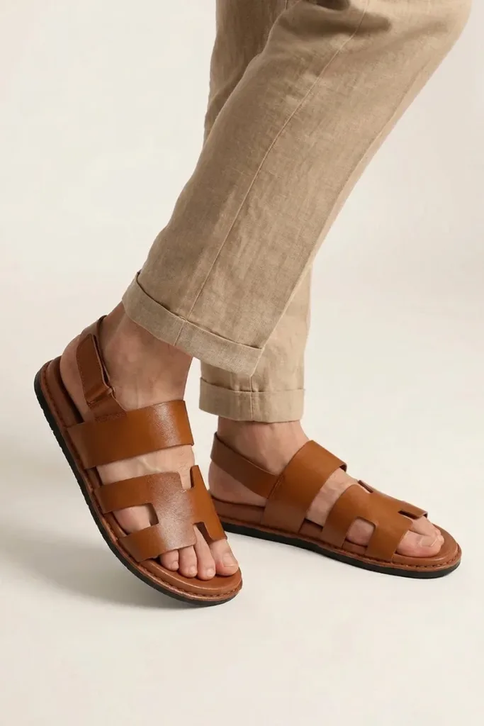 Poland Leather Sandals – Tan – view 1