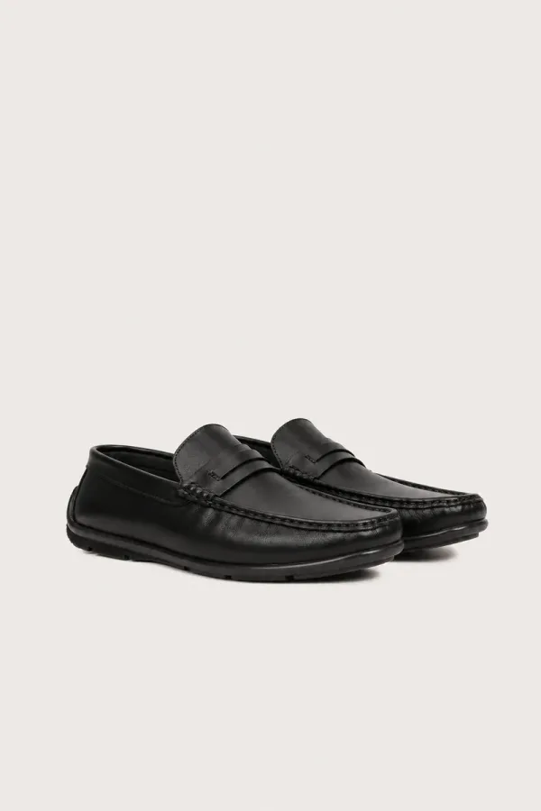 Savoy Leather Driving Shoes – Black – view 1