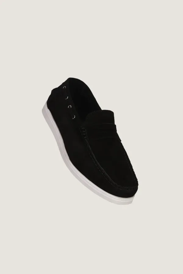 Threadneedle Suede Loafers – Black – view 1