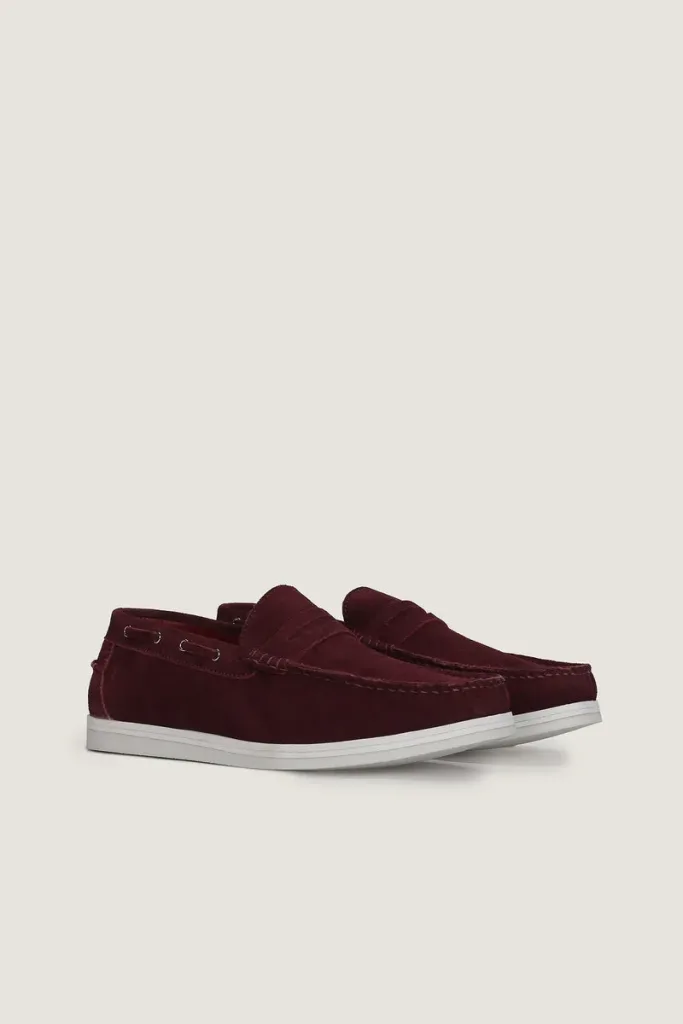 Threadneedle Suede Loafers – Burgundy – view 3