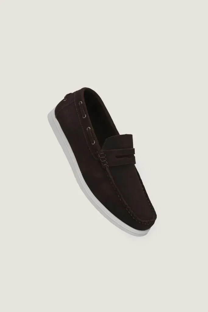 Threadneedle Suede Loafers – Chocolate Brown – view 1