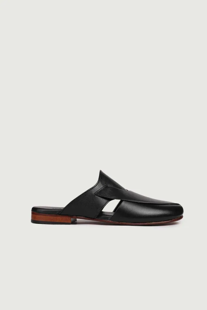 Vigo Leather Mules – Black – view 3