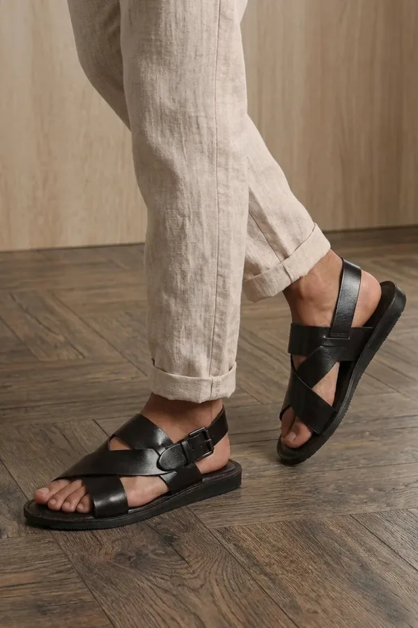 Wardour Leather Sandals – Black – view 1