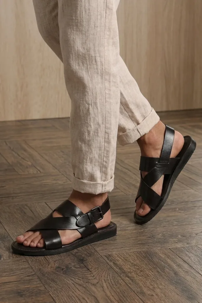 Wardour Leather Sandals – Black – view 1