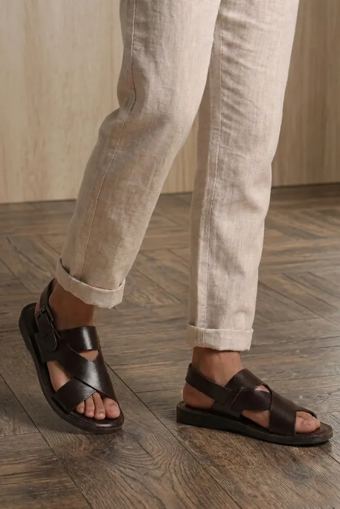 Wardour Leather Sandals – Chocolate Brown – view 1