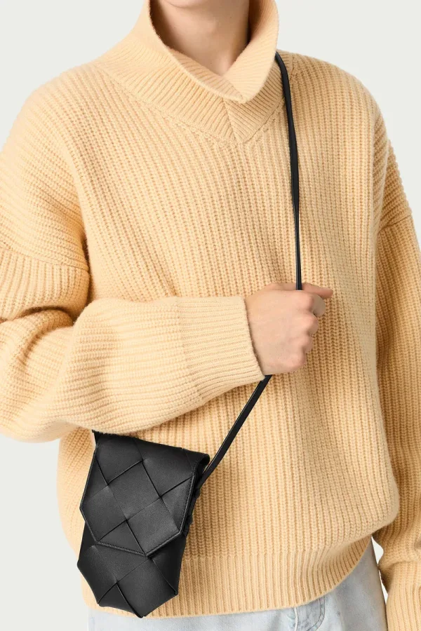 Bermondsey Leather Phone Crossbody Pouch – Black – view 2