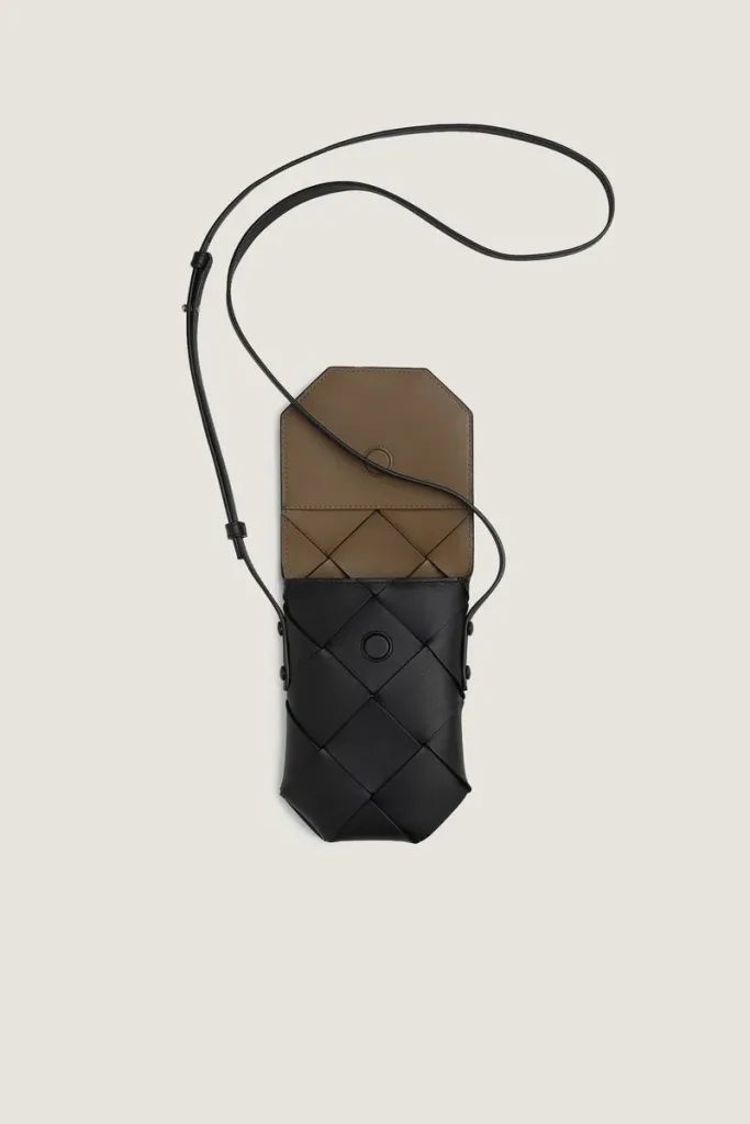 Bermondsey Leather Phone Crossbody Pouch – Black – view 3