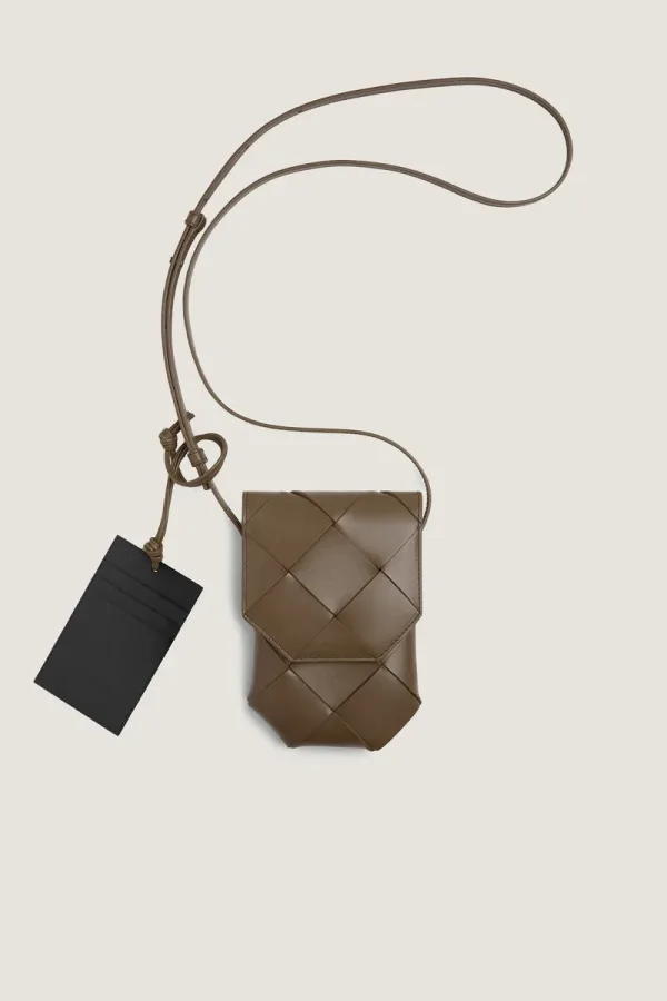 Bermondsey Leather Phone Crossbody Pouch – Olive Green – view 1