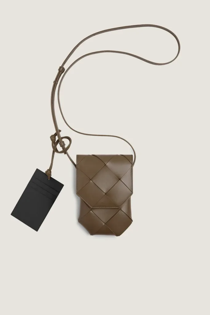 Bermondsey Leather Phone Crossbody Pouch – Olive Green – view 1