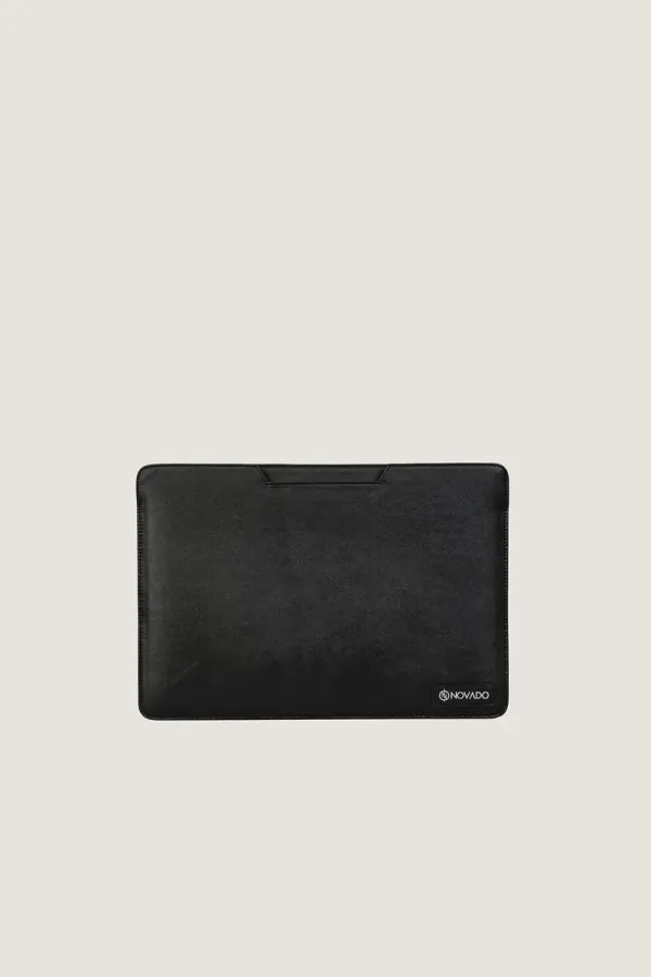 Bloomsbury Leather Laptop Sleeve – Black – view 1