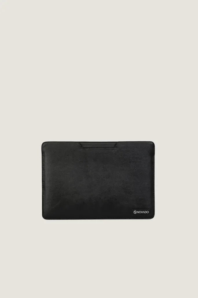 Bloomsbury Leather Laptop Sleeve – Black – view 1