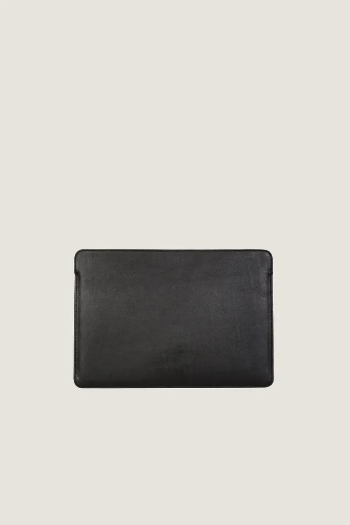 Bloomsbury Leather Laptop Sleeve – Black – view 4