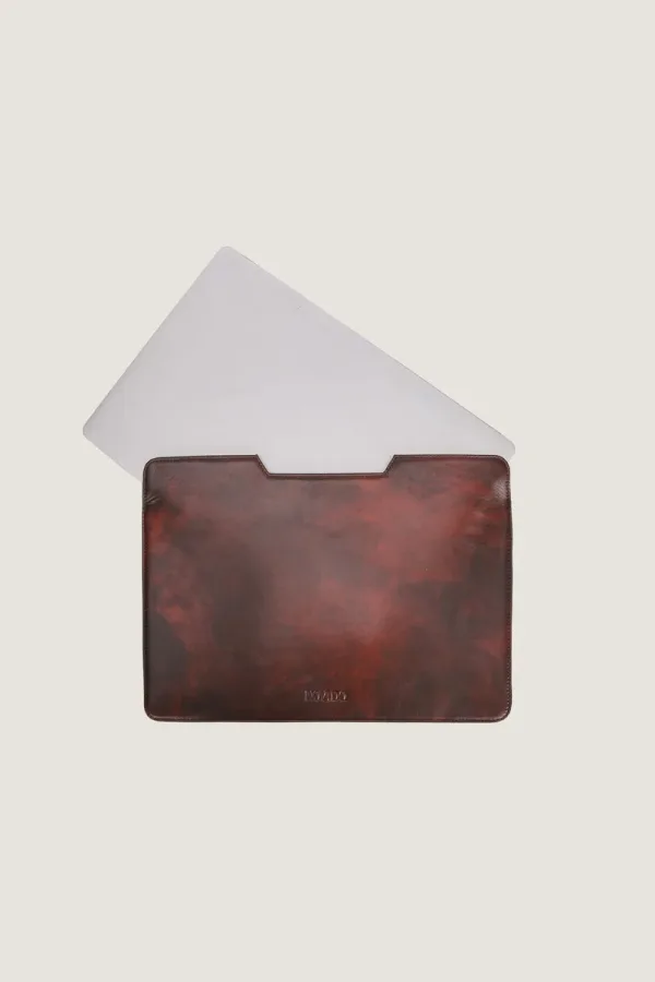 Bloomsbury Leather Laptop Sleeve – Brown – view 2