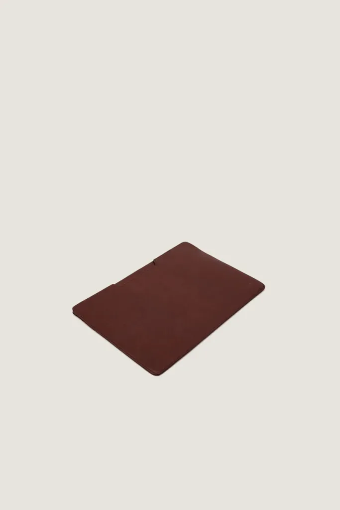 Bloomsbury Leather Laptop Sleeve – Brown 2 – view 3