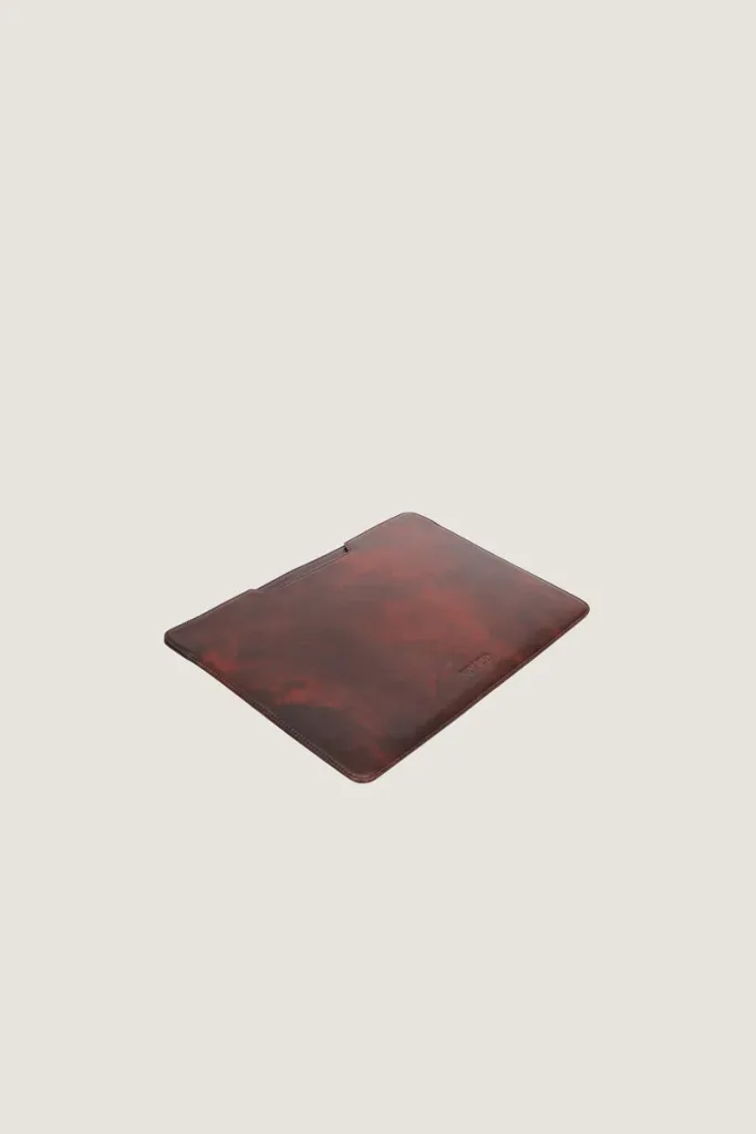 Bloomsbury Leather Laptop Sleeve – Brown – view 3