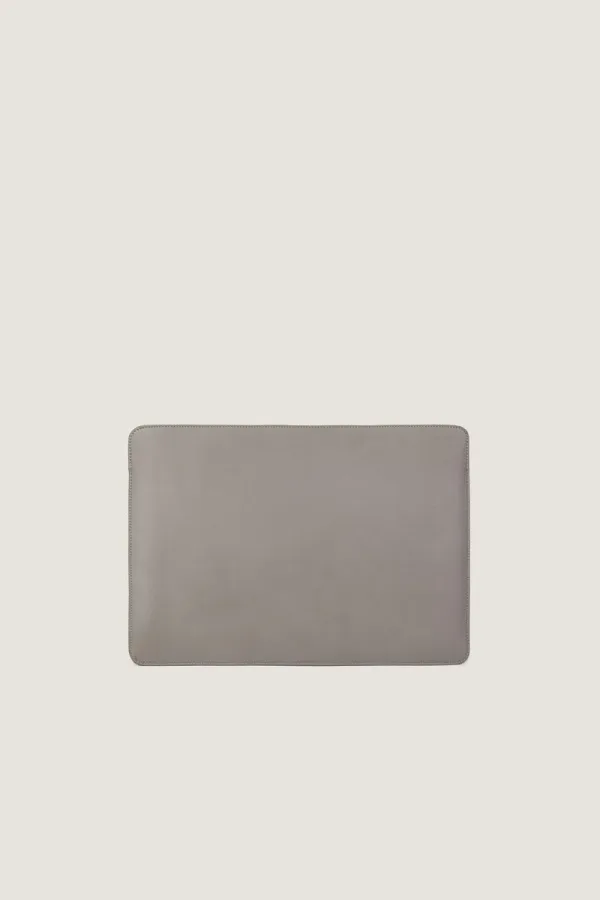 Bloomsbury Leather Laptop Sleeve – Grey – view 4