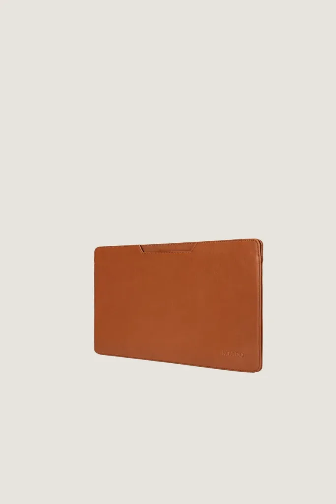 Bloomsbury Leather Laptop Sleeve – Tan 2 – view 1