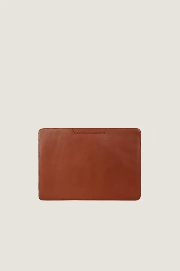 Bloomsbury Leather Laptop Sleeve – Tan – view 1