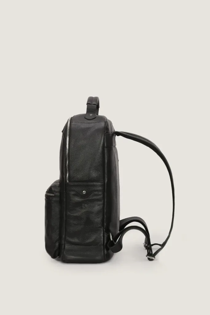 Camden Leather Backpack – Black – view 2
