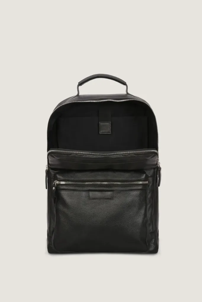 Camden Leather Backpack – Black – view 3