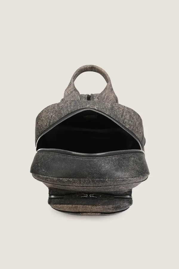Camden Leather Backpack – Grey – view 5