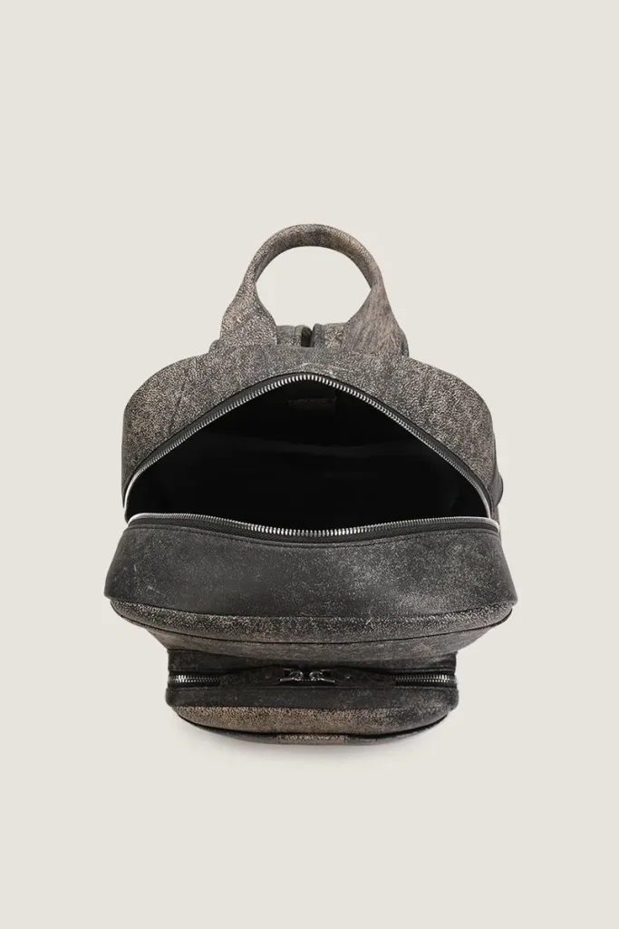 Camden Leather Backpack – Grey – view 5