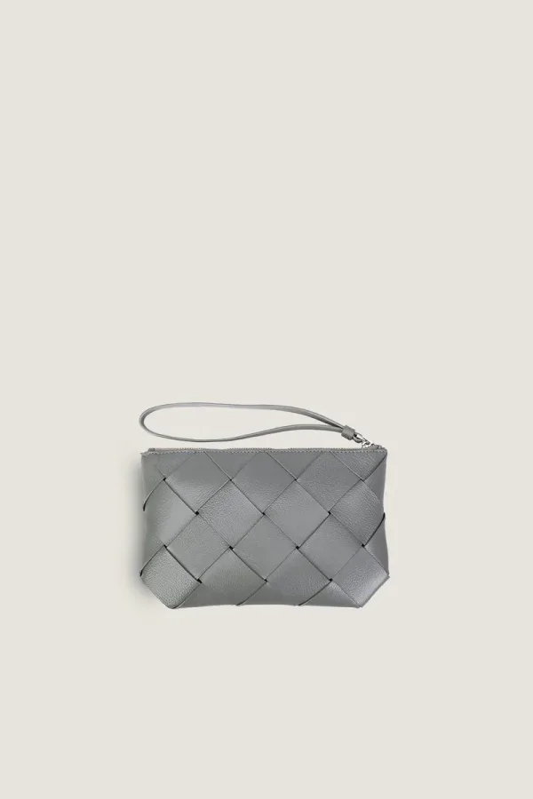 Clerkenwell Leather Pouch – Light Grey – view 1