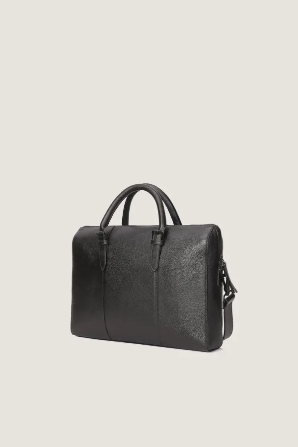 Fitzrovia Leather Laptop Bag – Black – view 2