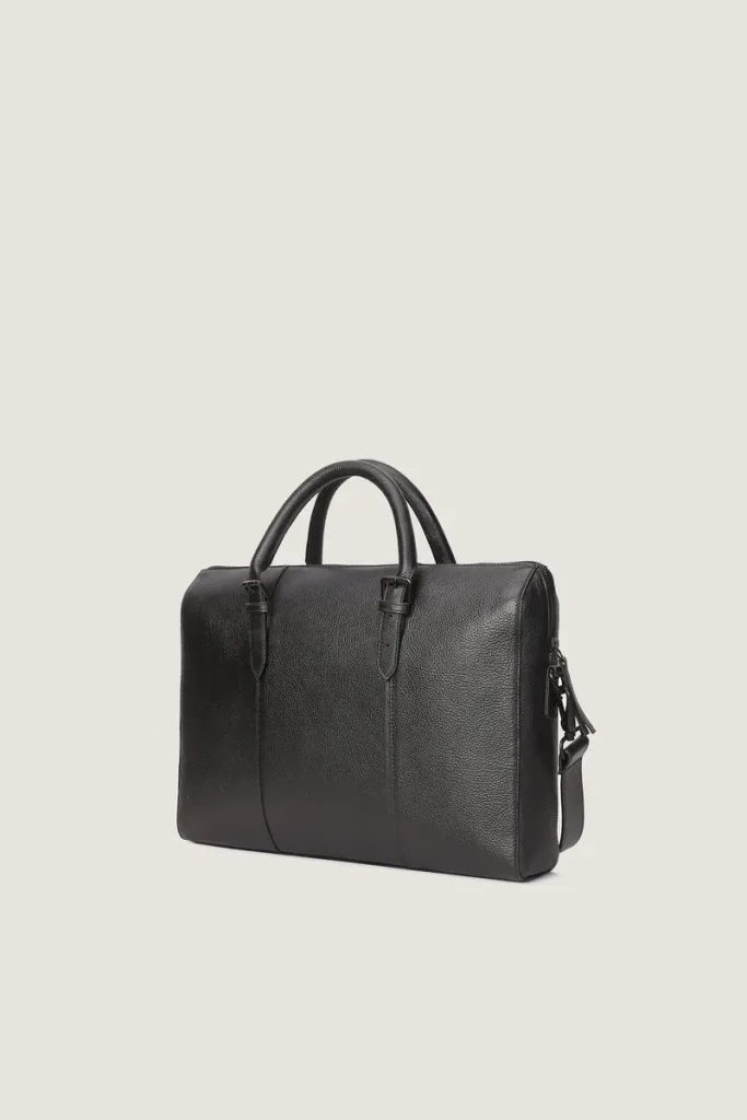 Fitzrovia Leather Laptop Bag – Black – view 2