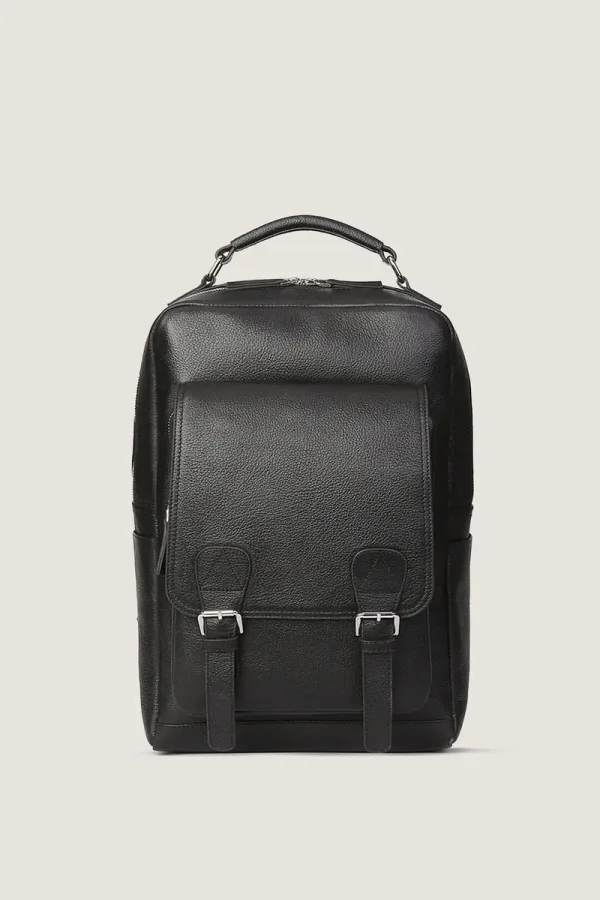 Holborn Leather Laptop Backpack – Black – view 1