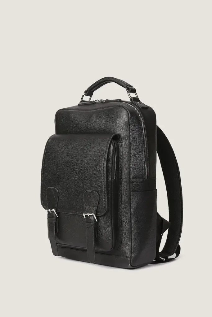 Holborn Leather Laptop Backpack – Black – view 2