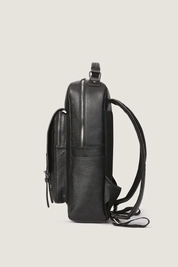 Holborn Leather Laptop Backpack – Black – view 3