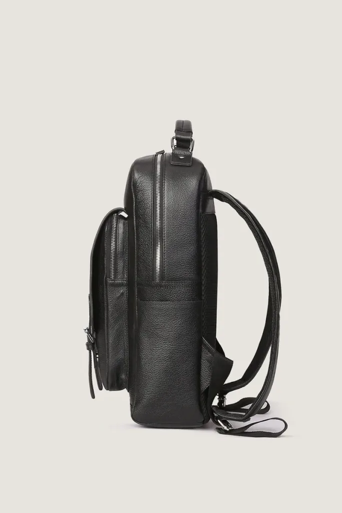 Holborn Leather Laptop Backpack – Black – view 3