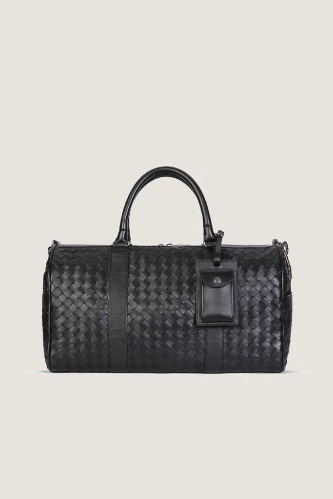 Kensington Woven Leather Weekend Bag – Large – Black – view 1