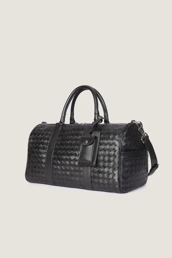 Kensington Woven Leather Weekend Bag – Large – Black – view 2