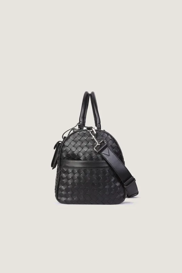 Kensington Woven Leather Weekend Bag – Large – Black – view 3