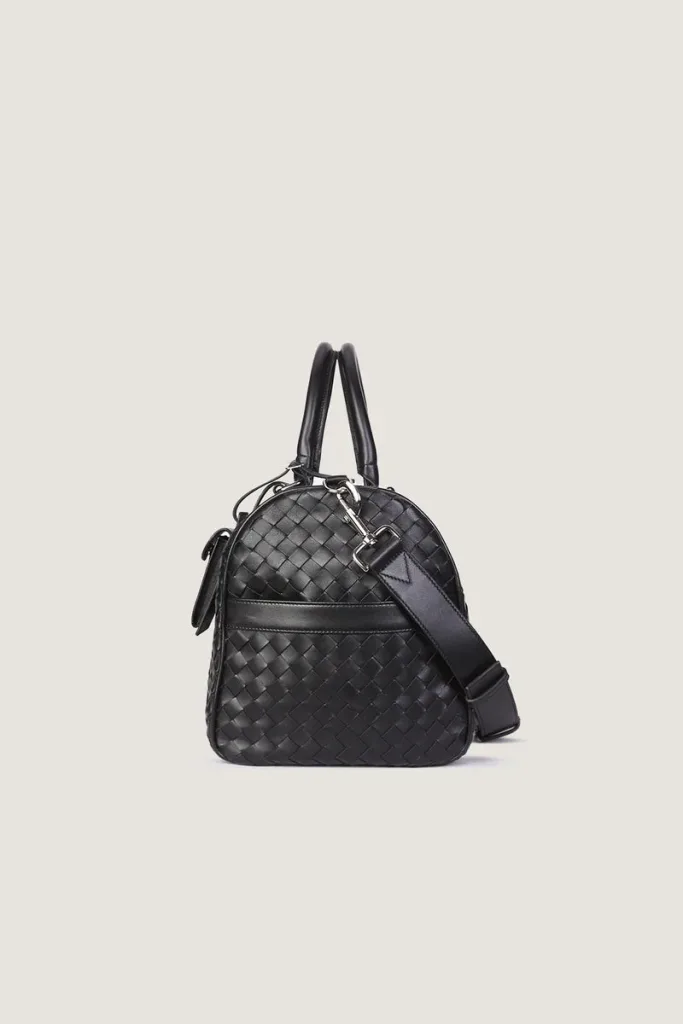 Kensington Woven Leather Weekend Bag – Large – Black – view 3