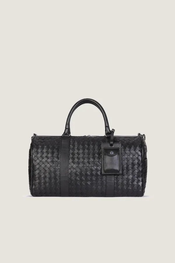 Kensington Woven Leather Weekend Bag – Medium – Black – view 1