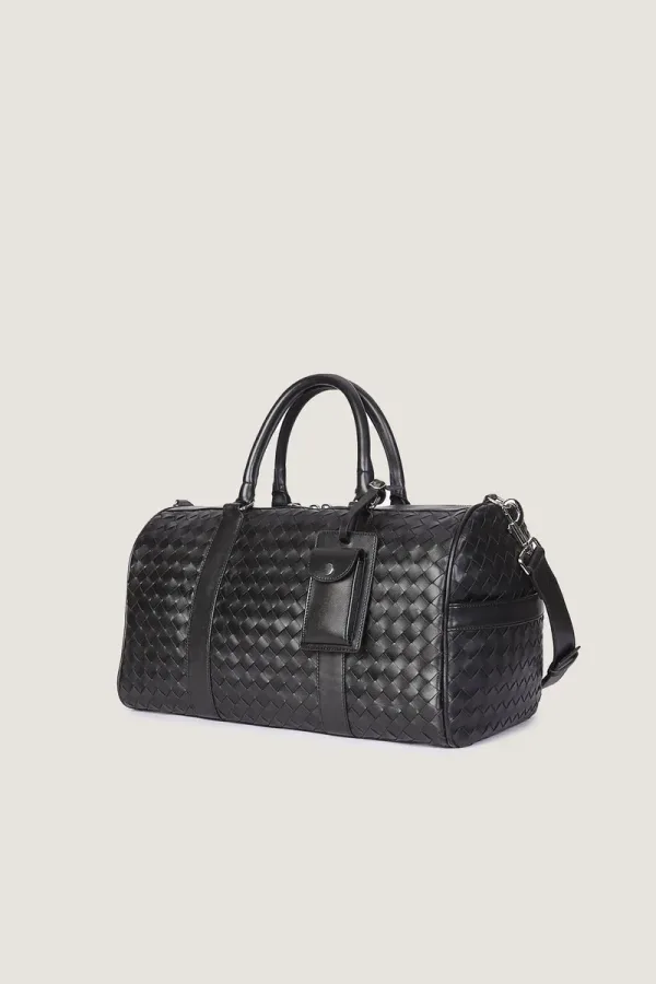 Kensington Woven Leather Weekend Bag – Medium – Black – view 2