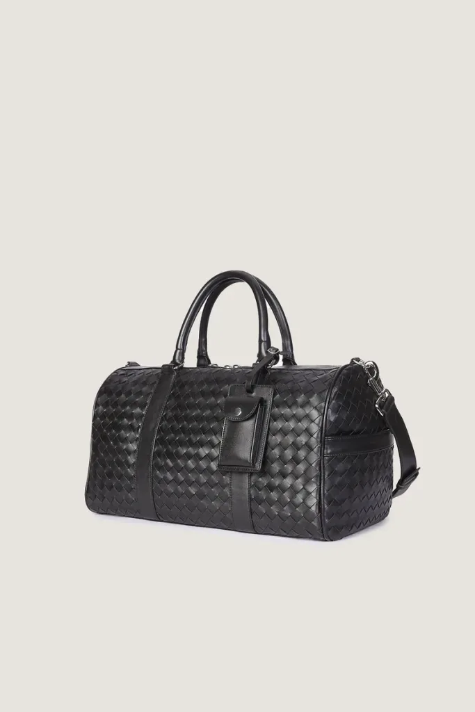 Kensington Woven Leather Weekend Bag – Medium – Black – view 2